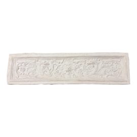 Plaster Relief Sculpture With Garden Scene and Grotesque Masque
