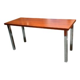 Custom Cherry Finish + Chrome Legs Dining Table / Desk