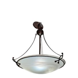 Vintage Opalescent Hand Blown Bowl Pendant, Made in Italy