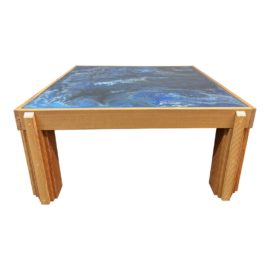 Peter Keresztury Hand Painted Abstract Artisan Built Coffee Table