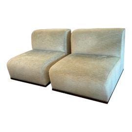 John Hutton Bright Chair Edmund Armless Lounge Chairs, a Pair. Original Price: $4,800