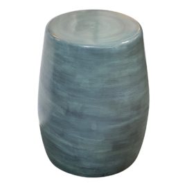 Contemporary Blue Swirl Ceramic Garden Stool + Table
