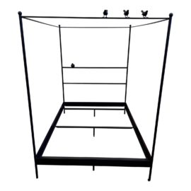 Queen Size Urban Forge Bird on a Wire Wrought Iron Canopy Bed. Original Price: $3,000