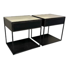 Restoration Hardware Gramercy Metal Side Tables/Nightstands, a Pair. Original Price: $1,510