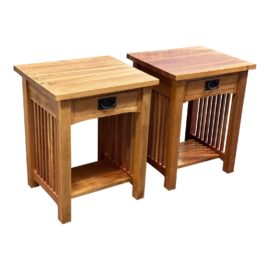 Michael Furniture Cherry + Cedar Nightstands, a Pair