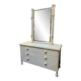 Postmodern Style Six Drawer Dresser + Mirror