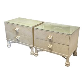 Postmodern Style Two Drawer Nighstands, a Pair