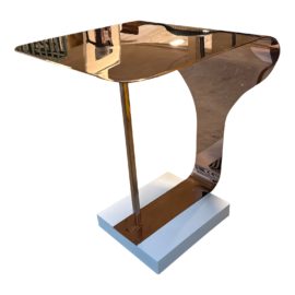 Zander Lee Designs Post Modern Rose Gold Side Table. Original Price: $750