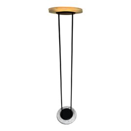 Contemporary Metal + Glass Torchiere Floor Lamp