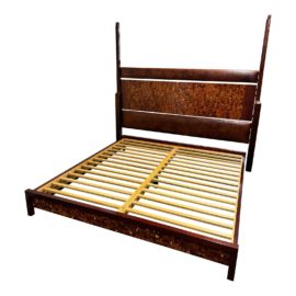 California King Custom Venezuala Endgrain + Leather Bed Frame