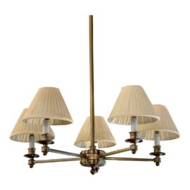 Traditional Five Light Stainless Chandelier