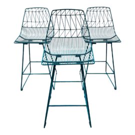 Lucy Wire Counter Stools, Set of Three. Original Price: $1,560