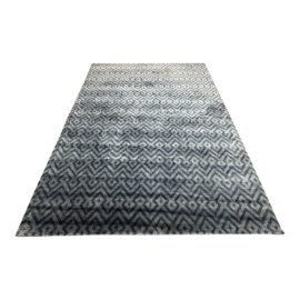 Handmade Moattar Indigo/Silver Diamond Oriental Rug - Original Price: $18,500