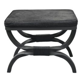 CB2 Black Serpette Cowhide Stool. Original Price: $500