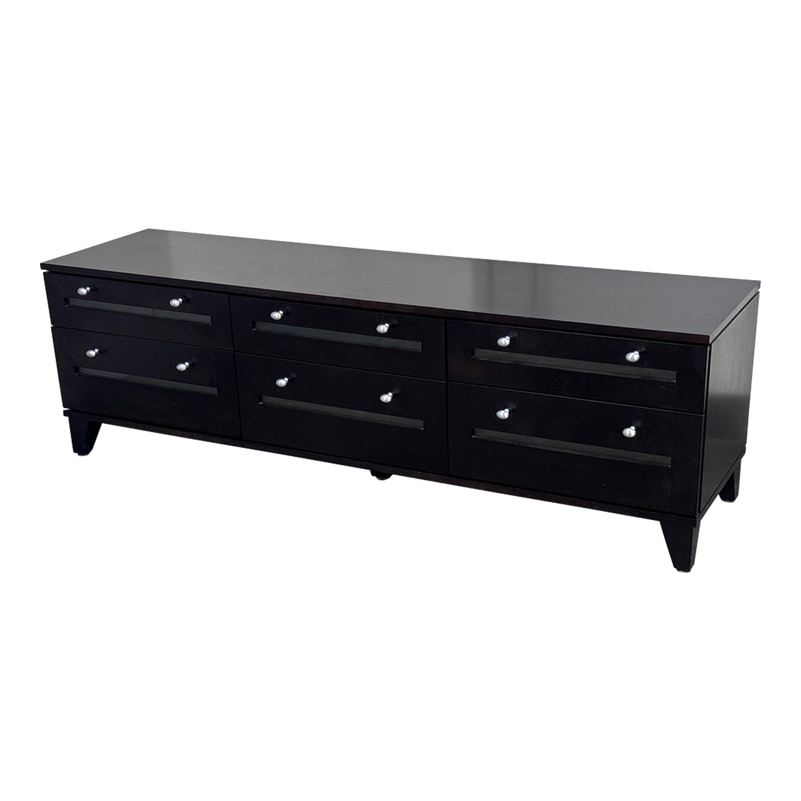 Dinec Birch Wood Black Low Boy Six Drawer Dresser - Design Plus Gallery Dinec Birch Wood Black Low Boy Six Drawer Dresser - Design Plus Gallery