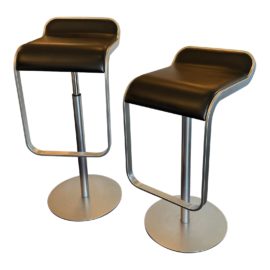 La Palma Lem Piston Adjustable Stools, a Pair. Original Price: $2,590.