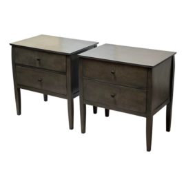 Blake Tovin of Tovin Design Mason for Crate & Barrel Shadow 2-Drawer Grey Nightstand. Original Price: $800