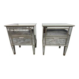 Pottery Barn Park Mirrored Night Stands, a Pair. Original Price: $1,000