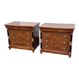 Francesco Molon New Empire Classic Three Drawer Novelty Nightstands, Pair. Original Price: $15,000