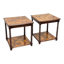 Jonathan Charles Oyster Veneer Side Tables, a Pair. Original Price: $4,900