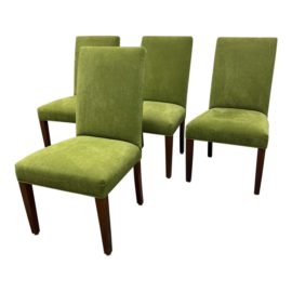 Crate & Barrel Marquis Green Apple Side Dining Chairs, Set of Four. Original Price: $1,120