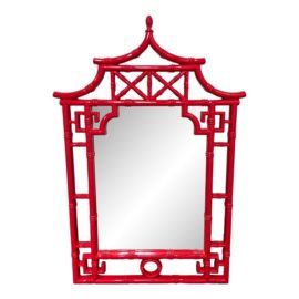 Copper Classic Pinlo Red Lacquered Wall Mirror