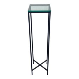 Modern Iron + Glass Pedestal Table