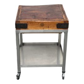 Antique Butcher Block on New Rolling Cart