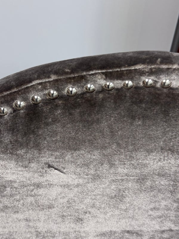 Queen Size Nick’s Upholstery Gray Silk Velvet Wall Mounted Headboard