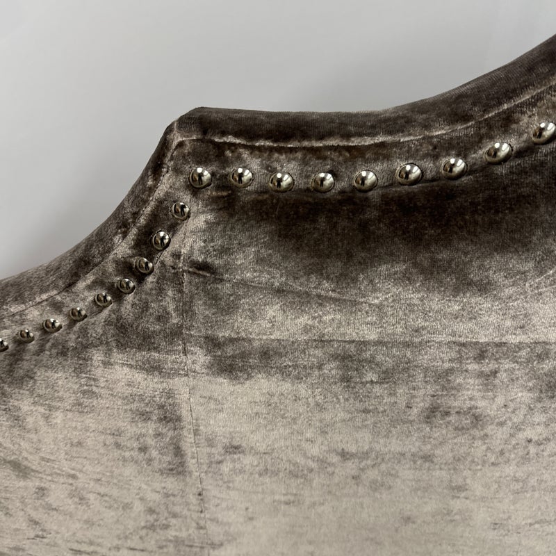 Queen Size Nick’s Upholstery Gray Silk Velvet Wall Mounted Headboard