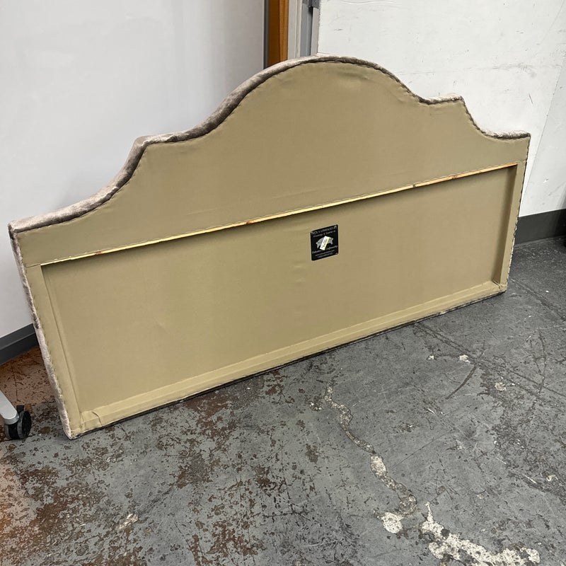 Queen Size Nick’s Upholstery Gray Silk Velvet Wall Mounted Headboard