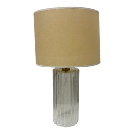 Contemporary Scalloped Glass Base Table Lamp