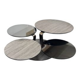 Andrea Casati for Roche Bobois Quartet Expandable Glass Coffee Table. Original Price: $6,925