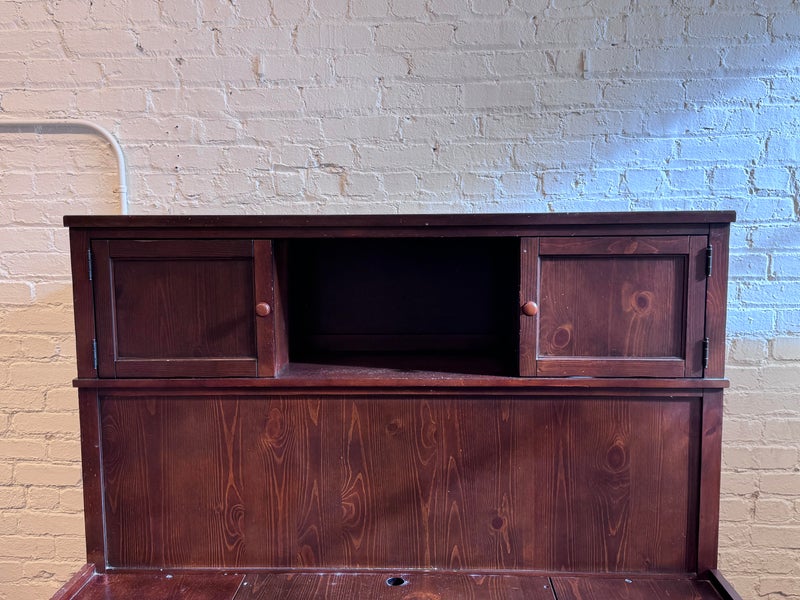 Full Size Pottery Barn Espresso Beadboard Storage Platform Bedframe