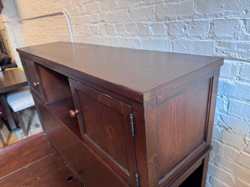 Full Size Pottery Barn Espresso Beadboard Storage Platform Bedframe