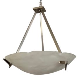 Early 21st Century Domed Pendant Chandelier + Stainless Steel Chandelier