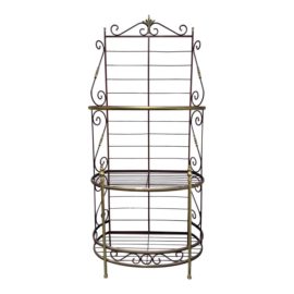 Vintage Brass + Iron Bakers Rack