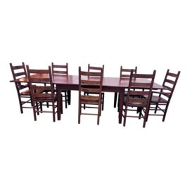 Borkholder Extension Dining Room Table + Eight Chairs Set