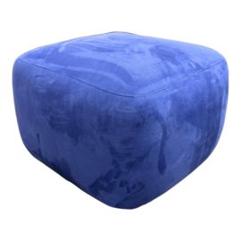 Custom Design Sapphire Microsuede Pouf Ottoman