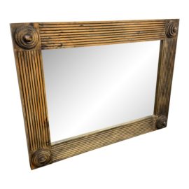 Antique Fluted Wood Wall Mirror