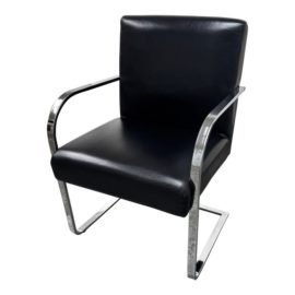 William Sonoma Gibson Black Leather Accent Chair