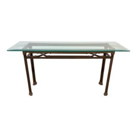 Vintage Iron Base + Glass Console Table