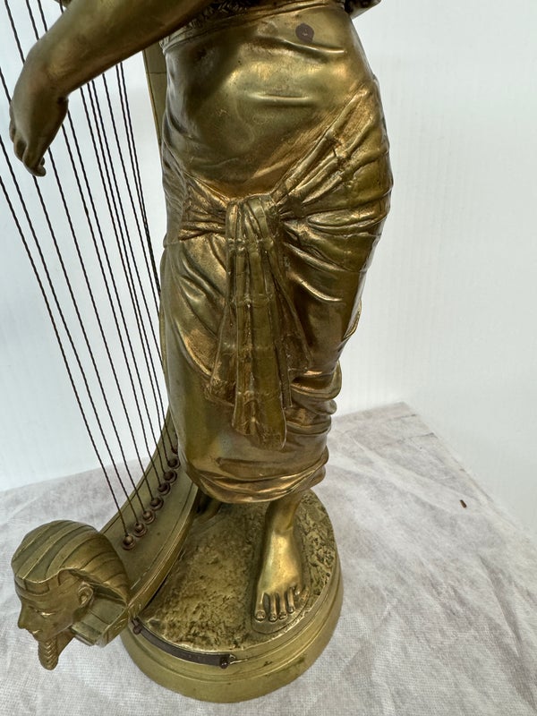 Charles Coudray Tahoser, the Egyptian Harp Player Sculpture
