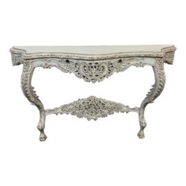 Louis XV Style Carved Whitewash Console