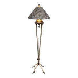 Post Modern Metal + Brass Floor Lamp + Neoclassical Shade