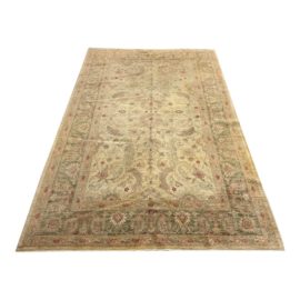6ft1in × 9ft3in Vintage Handknotted Tebriz Wool + Silk Area Rug. Original Price: $5,000