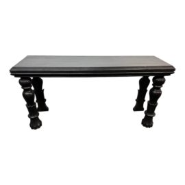 Vintage Eclectic Turned Leg Black Console