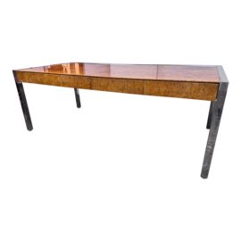 Leon Rosen for Pace Collection Olive Burlwood Desk/Dining Table. Original Price: $15,000