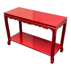 Vintage Traditional Red Lacquered Console