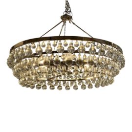 Crystorama Calypso Six-Light Crystal Teardrop Polished Chrome Chandelier. Original Price: $1,700